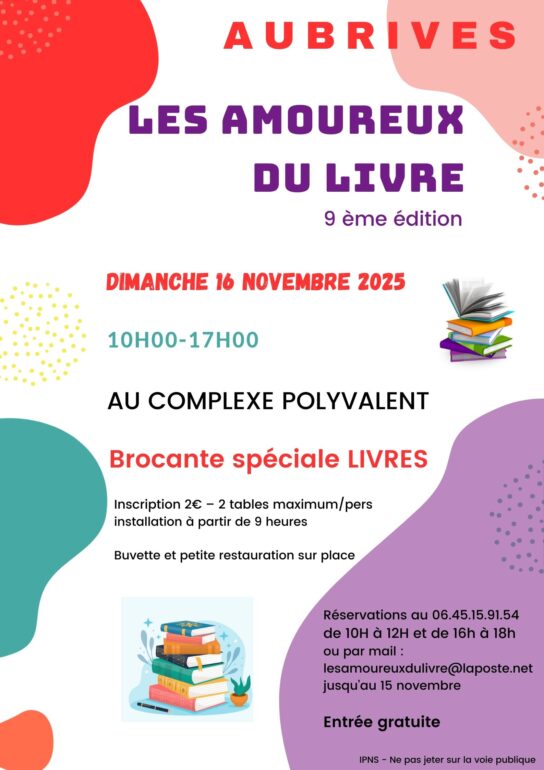 affiche les amoureux du livre 16 novembre