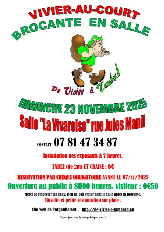 affiche brocante 23 novembre Vivier-au-court