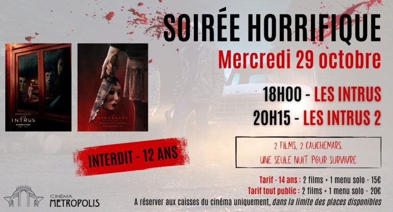 Affiches du cinéma "soirée horrifique"