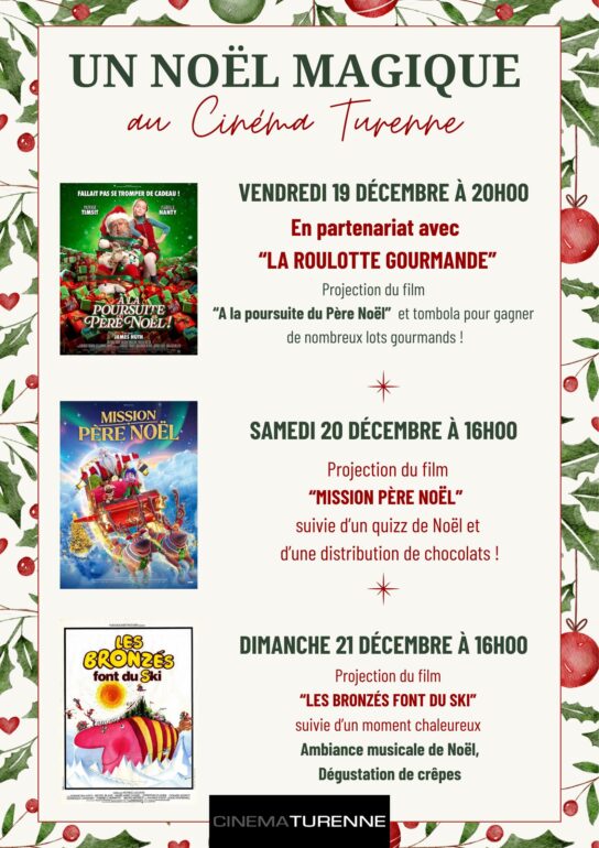 Affiche 19 au 21 Week-end de Noël cinéma Turenne
