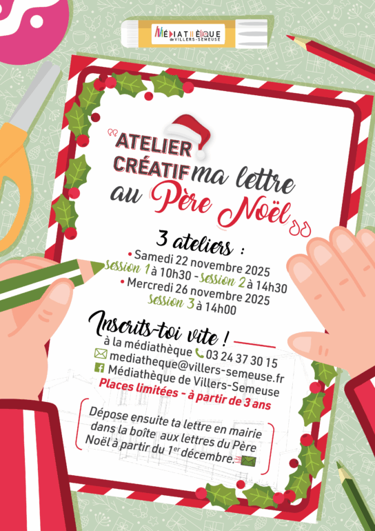Affiche pour l'atelier de première lettre au père noël