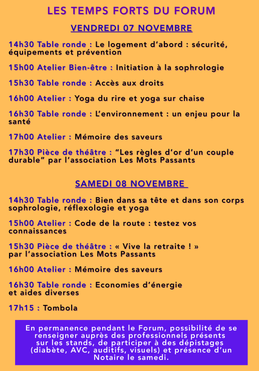 seconde page de l'affiche du forum pour senior