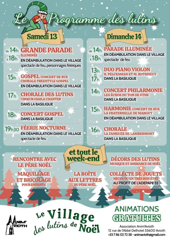 AFFICHE OFFICIELLE DU VILLAGE DES LUTINS DE NOEL