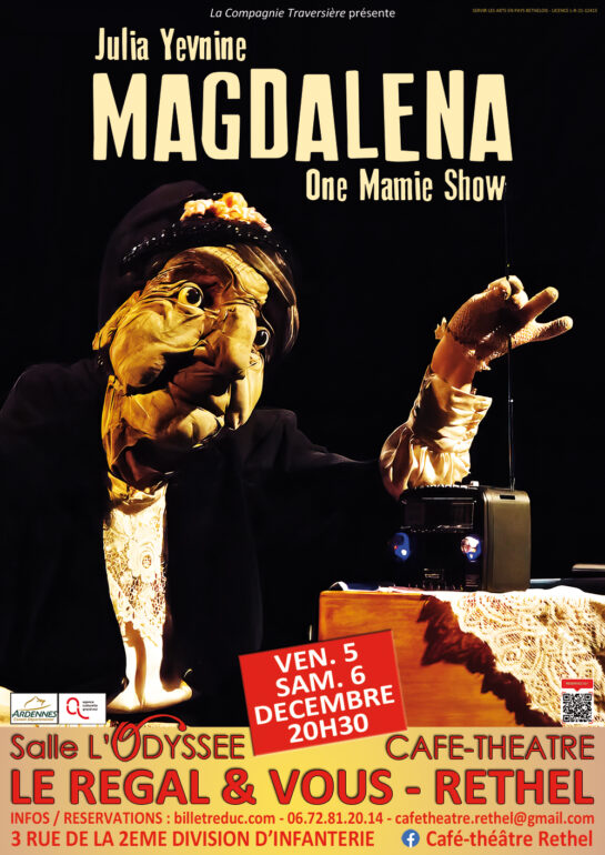 Affiche Magdalena au Café-Théatre de Rethel Les 5 et 6 décembre