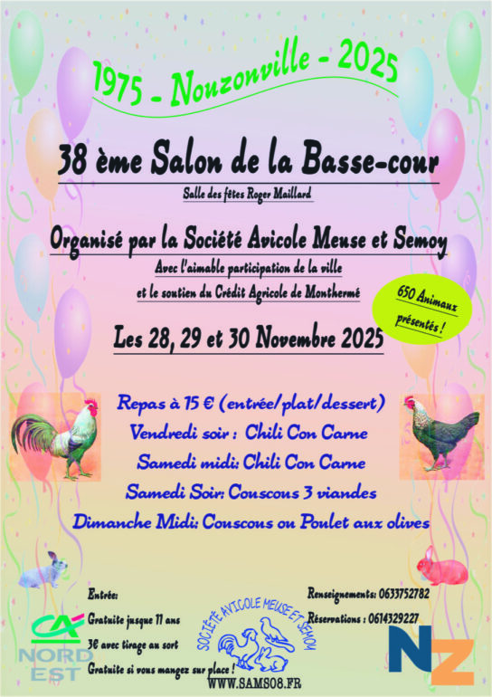Affiche du 38e salon de la Basse Cour à Nouzonville