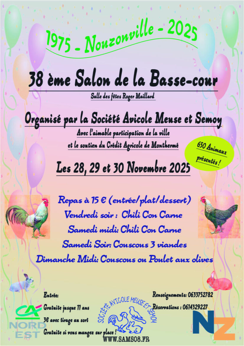 Affiche du 38e salon de la Basse Cour à Nouzonville