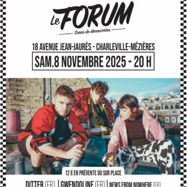 Affiche pour le 8 novembre au forum de Charleville-Mézières