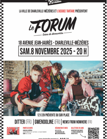 Affiche pour le 8 novembre au forum de Charleville-Mézières