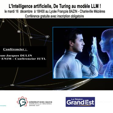 Flyer de la conférence sur l'intelligence artificielle au lycée bazin