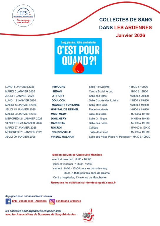 Planning du don du sang