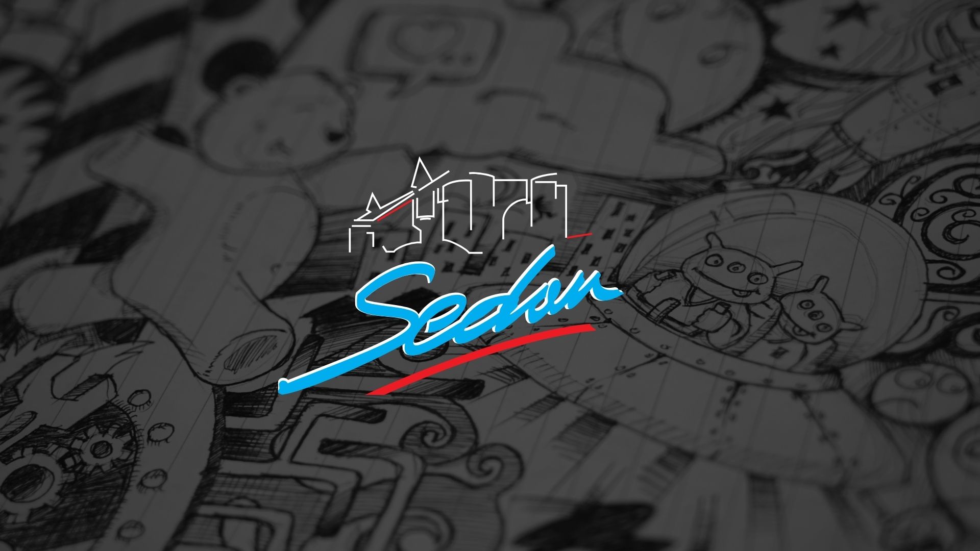 Bannière de dessin avec le logo de Sedan par dessus