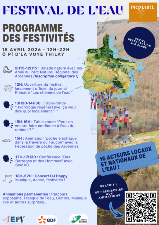 Programme du Festival de l'eau le 18 avril 2026 à Thilay