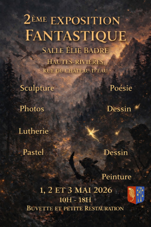 flyer Bannière 2ème exposition Fantastique à Hautes Rivières