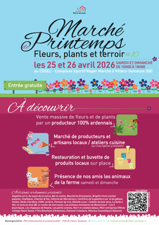 Programme pour le Marché de Printemps de Villers Semeuse