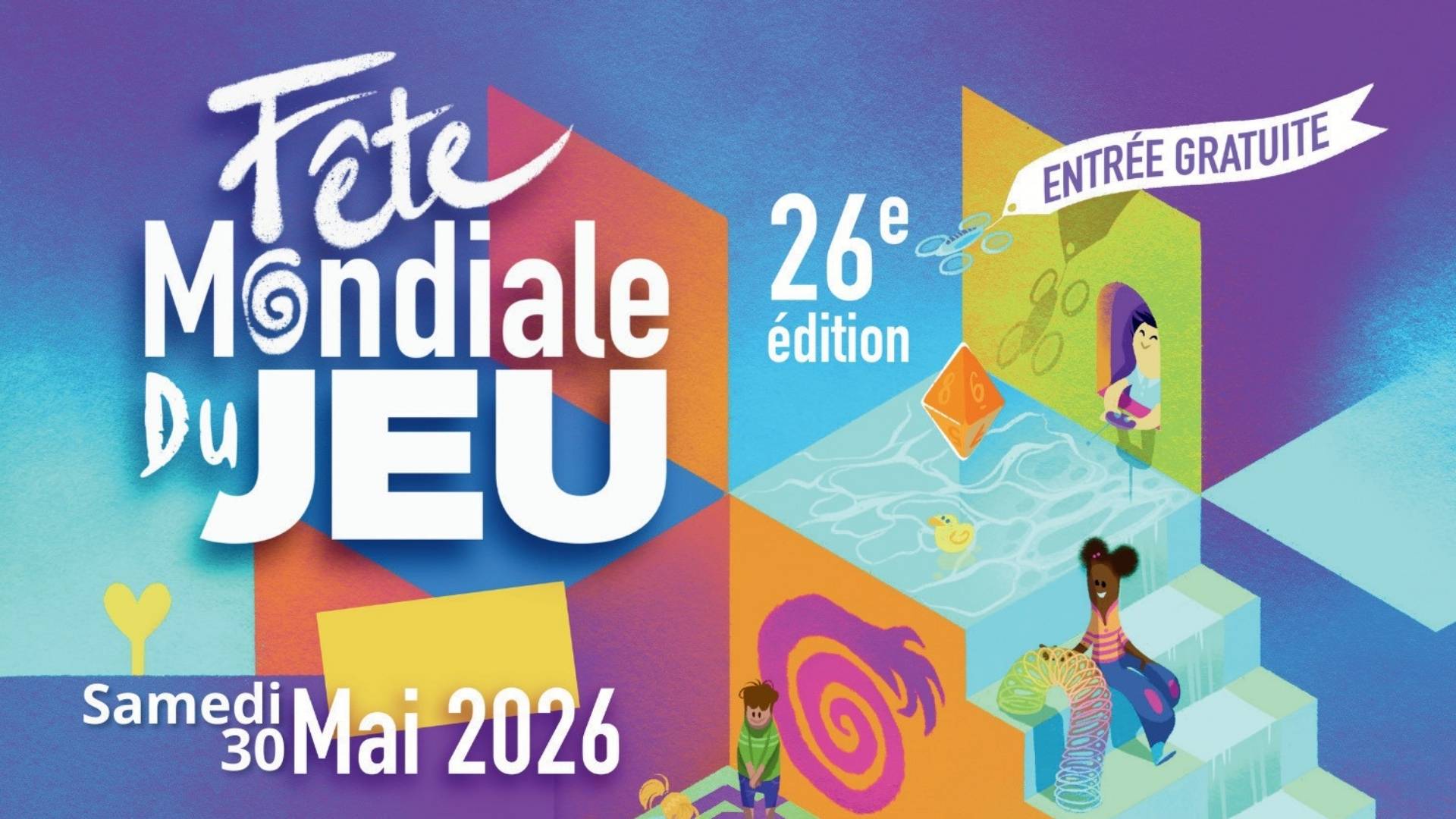 Bannière de La 26ème édition de Fête Mondiale du Jeu le 30 mai à Charleville-Mézières