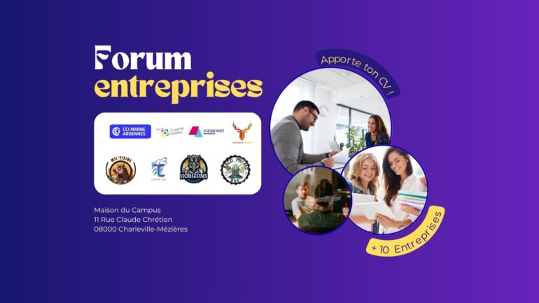 Bannière du Forum Entreprises de la Maison de Campus le 10 juin à Charleville-Mézières