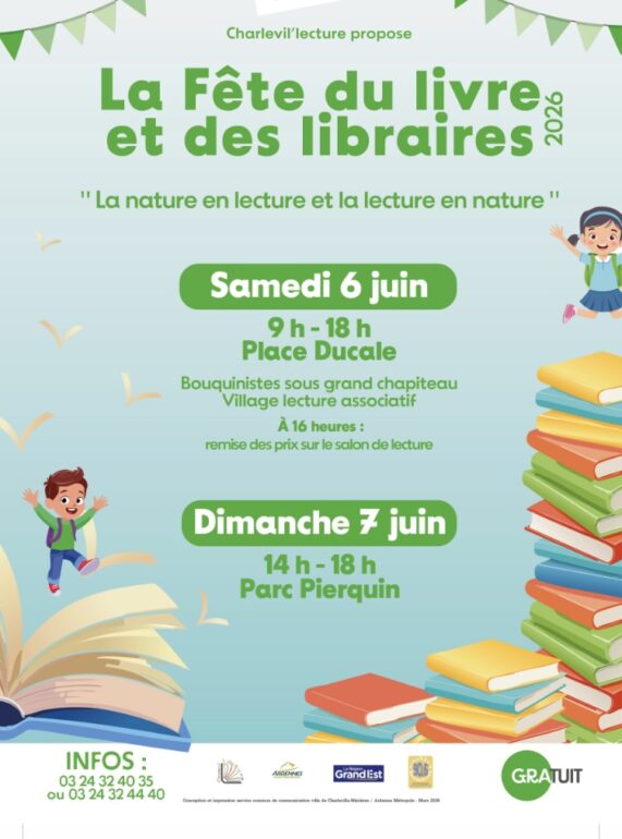 Flyer de la fête du livre 2026 de Charleville-Mézières